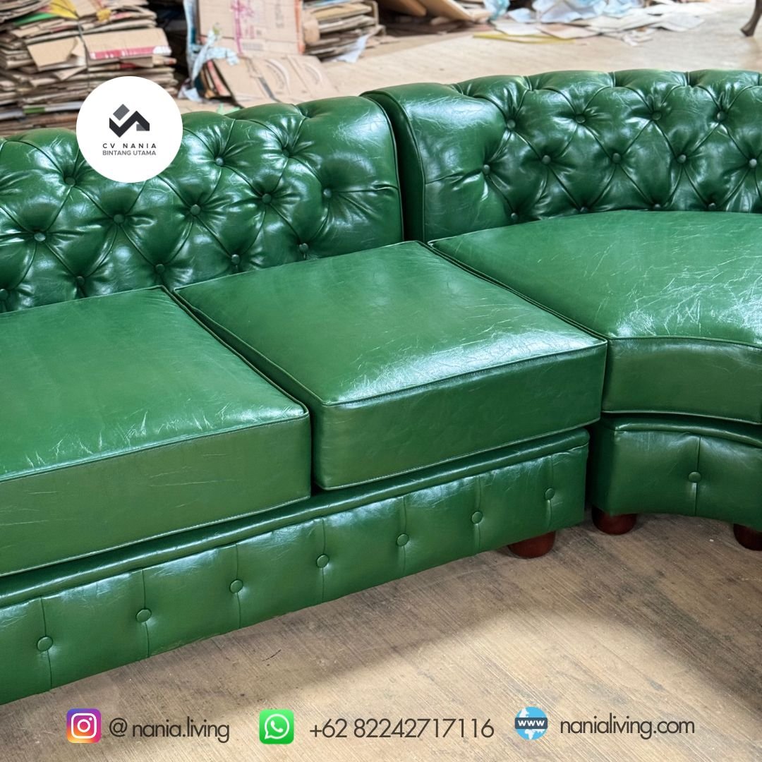 nania living sofa chesterfield L hijau 6 nania living Sofa Chesterfield Letter L