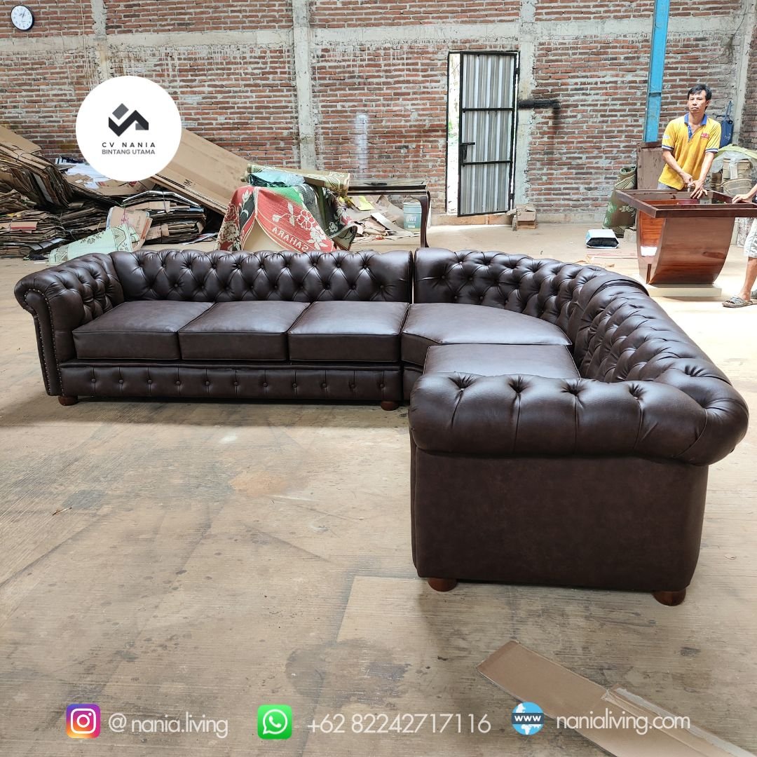 nania living sofa l coklat 4 cv nania bintang utama