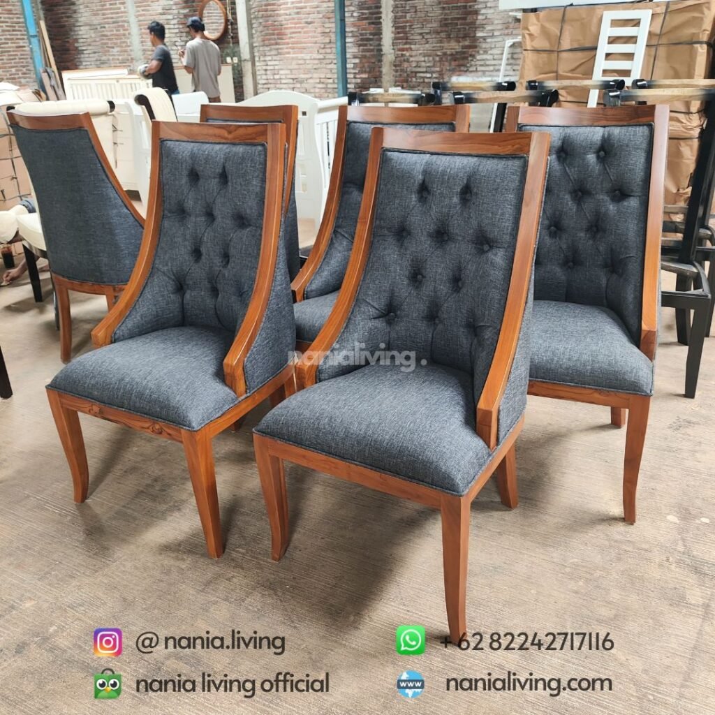 Elegant Dining Chairs Black Cushion - Nania Living