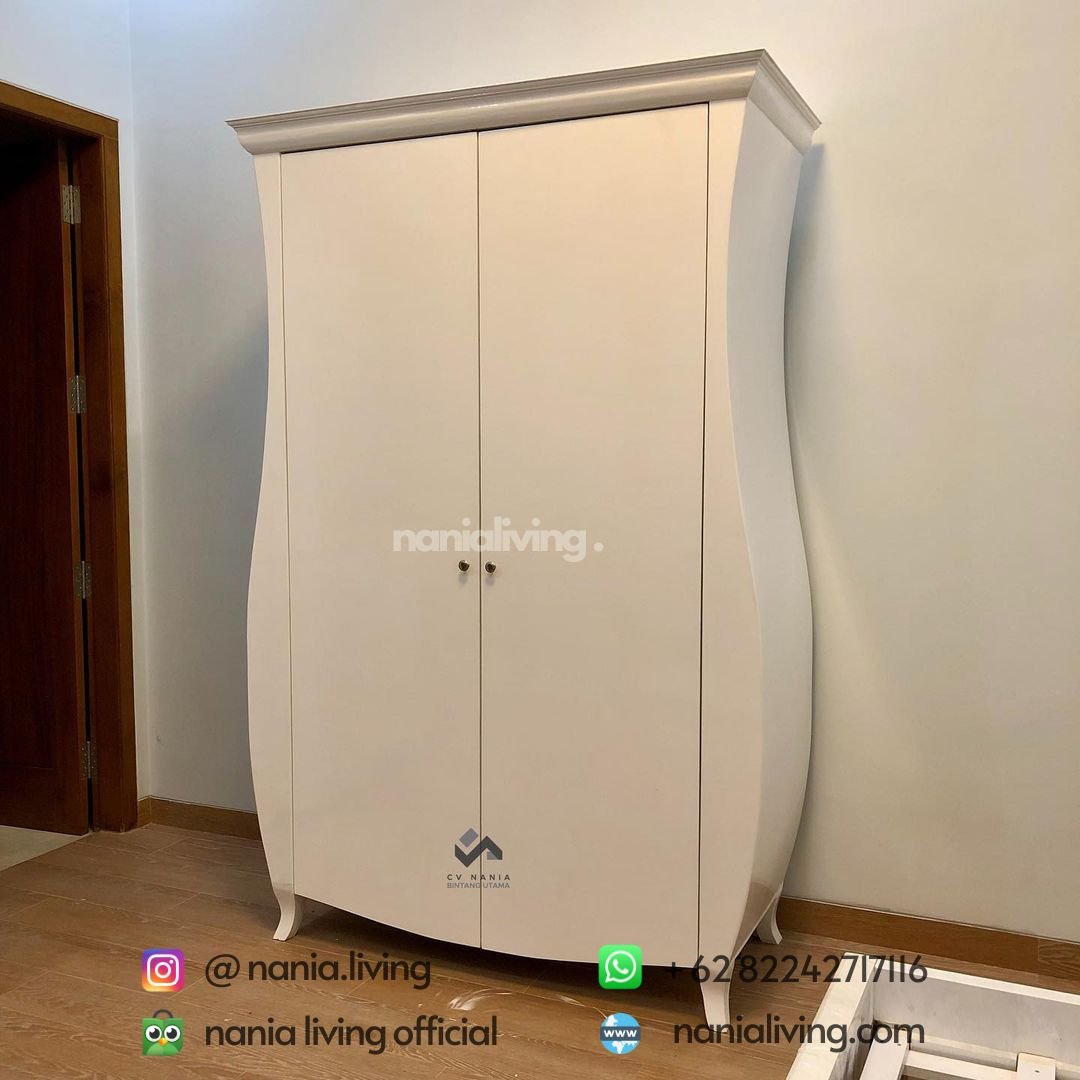 Elegant Wardrobe 2 Doors White 2 cv nania bintang utama