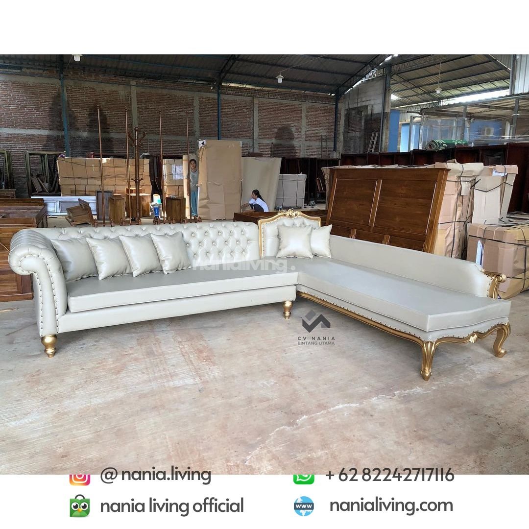 Guest Sofa Super L Shape White 7 cv nania bintang utama
