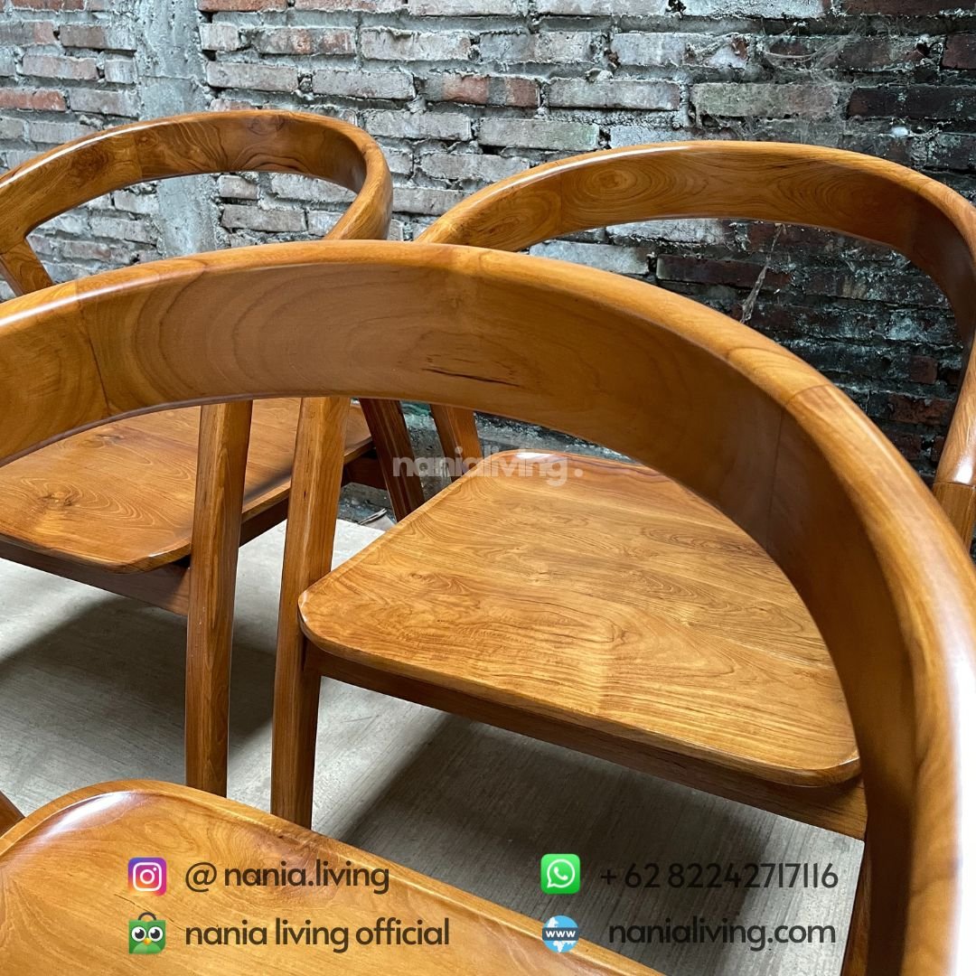 back Hiroshima Teak Cafe Chairs nania living