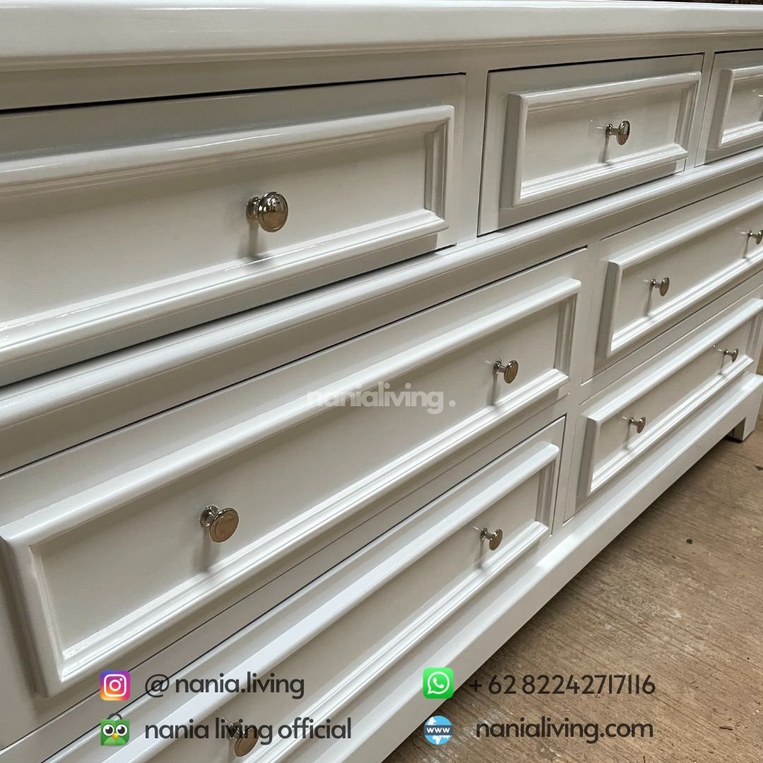 Modern teak duco minimalist sideboard 4 drawer Modern Teak Duco Minimalist Sideboard