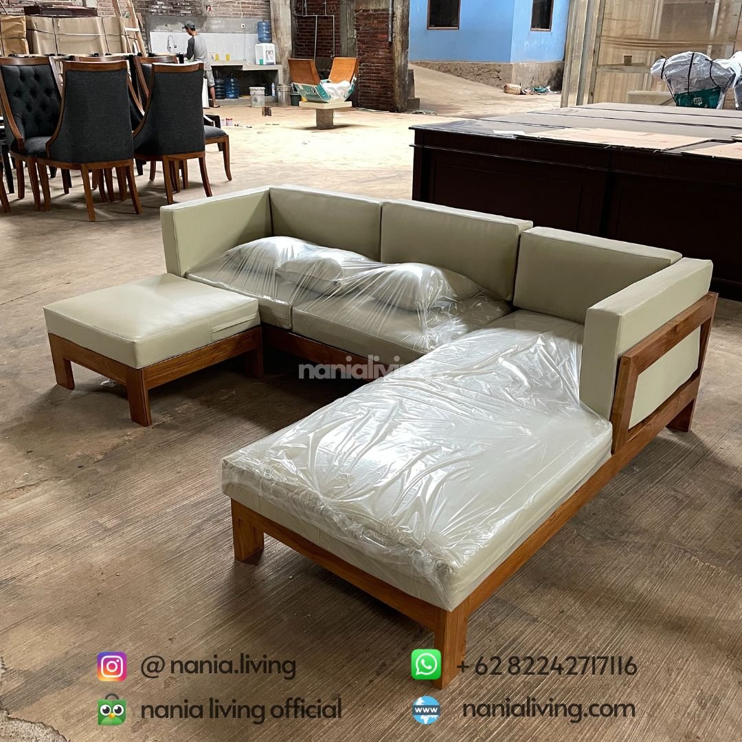 Outdoor Guest Sofa With Synthetic Leather Cushions nania living