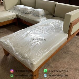 Outdoor Guest Sofa With Synthetic Leather Cushions