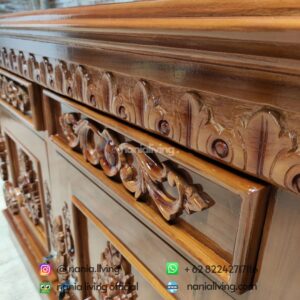 Teak Carved Sideboard With Drawers