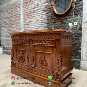 side Teak Carved Sideboard