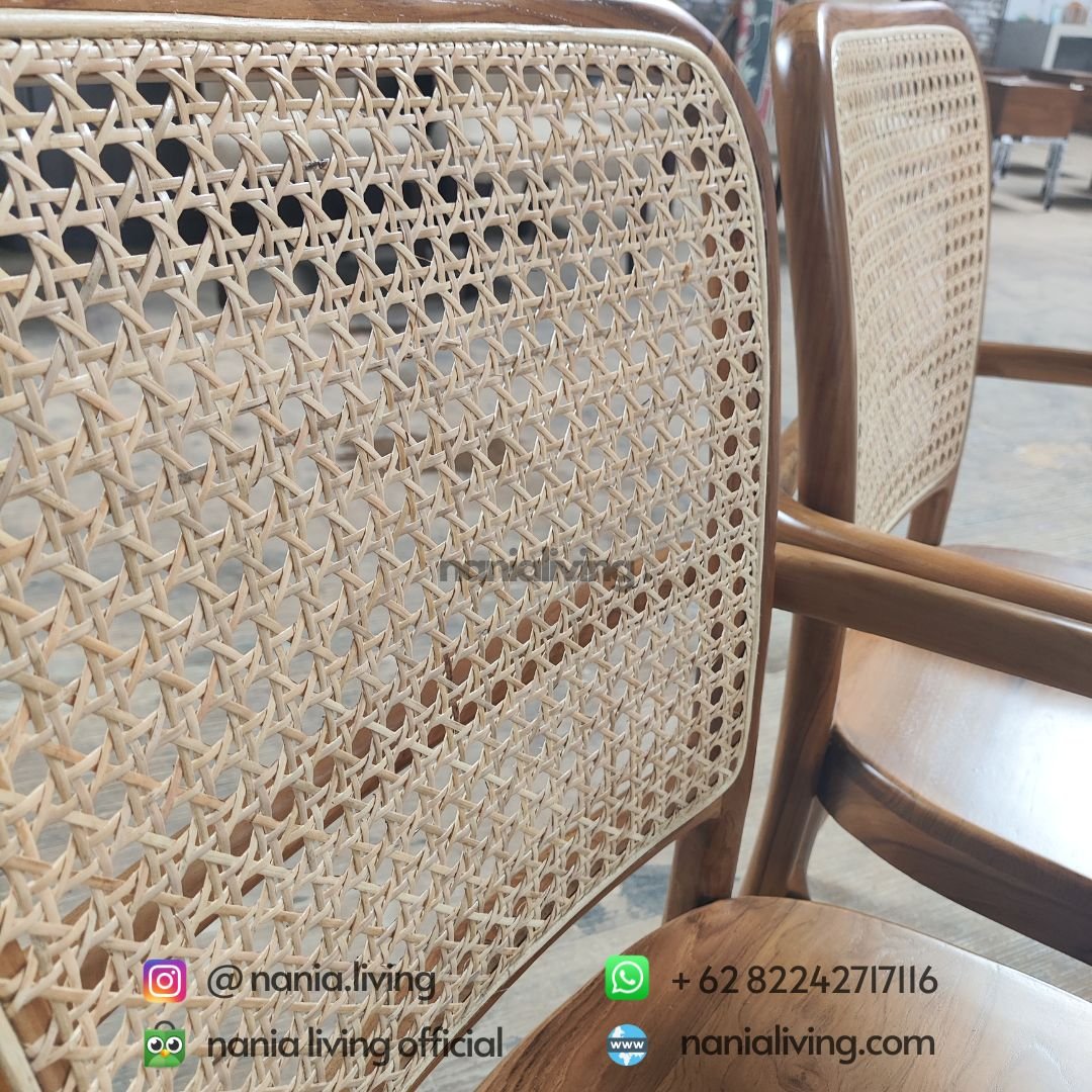 rattan Teak Rattan Combination Cafe Dining Chairs nania living