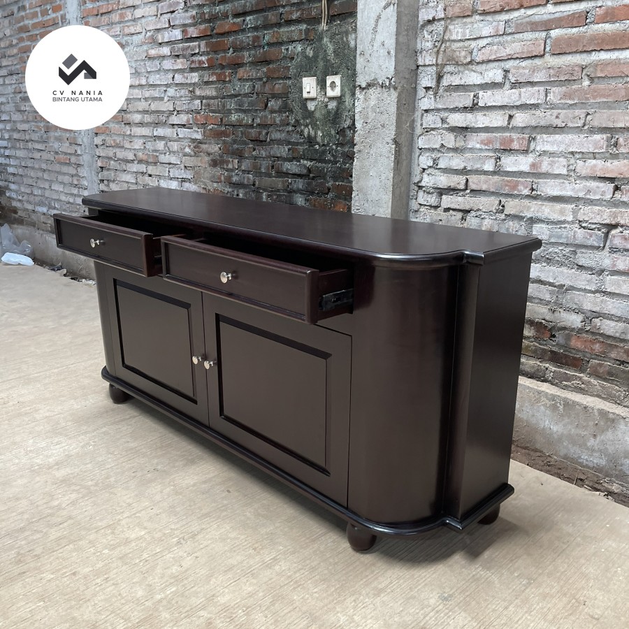 Latest Minimalist Teak Sideboard In Dark Walnut