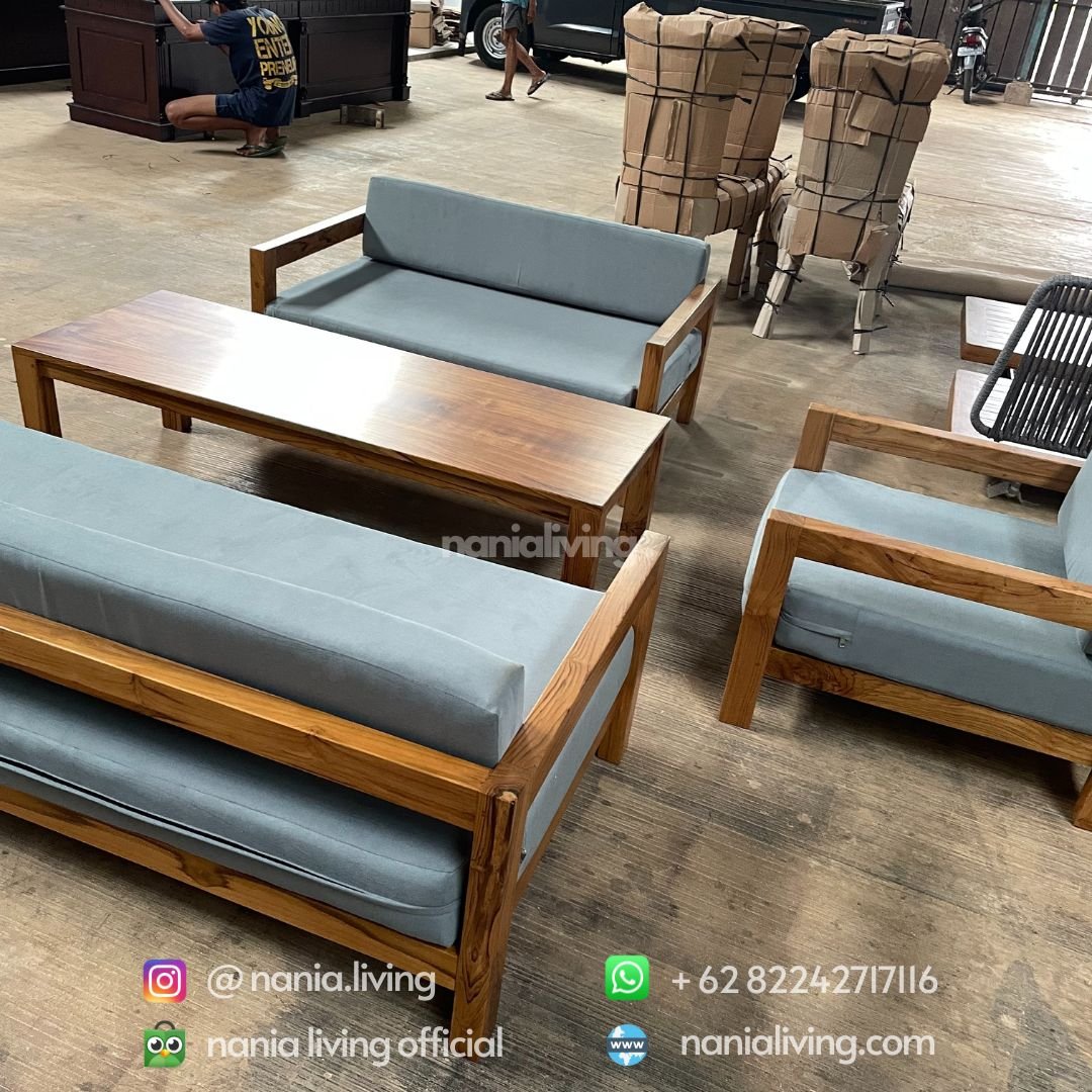 Minimalist Teak Outdoor Guest Chair Set 3 side Minimalist Teak Outdoor Guest Chair Set nania living