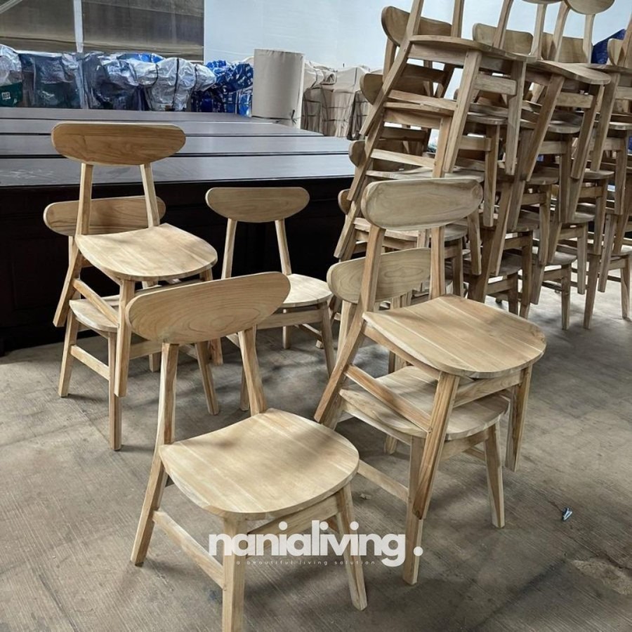 Ropan Cafe Chairs Non Finishing Teak Dining Chairs