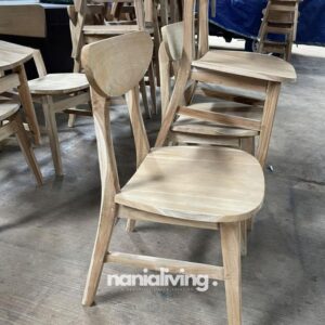 side Ropan Cafe Chairs Non Finishing Teak Dining Chairs