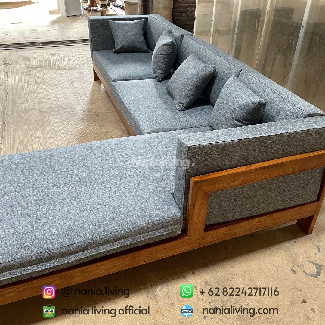 Corner Sofas Teak Minimalist 3 side Corner Sofas Teak Minimalist