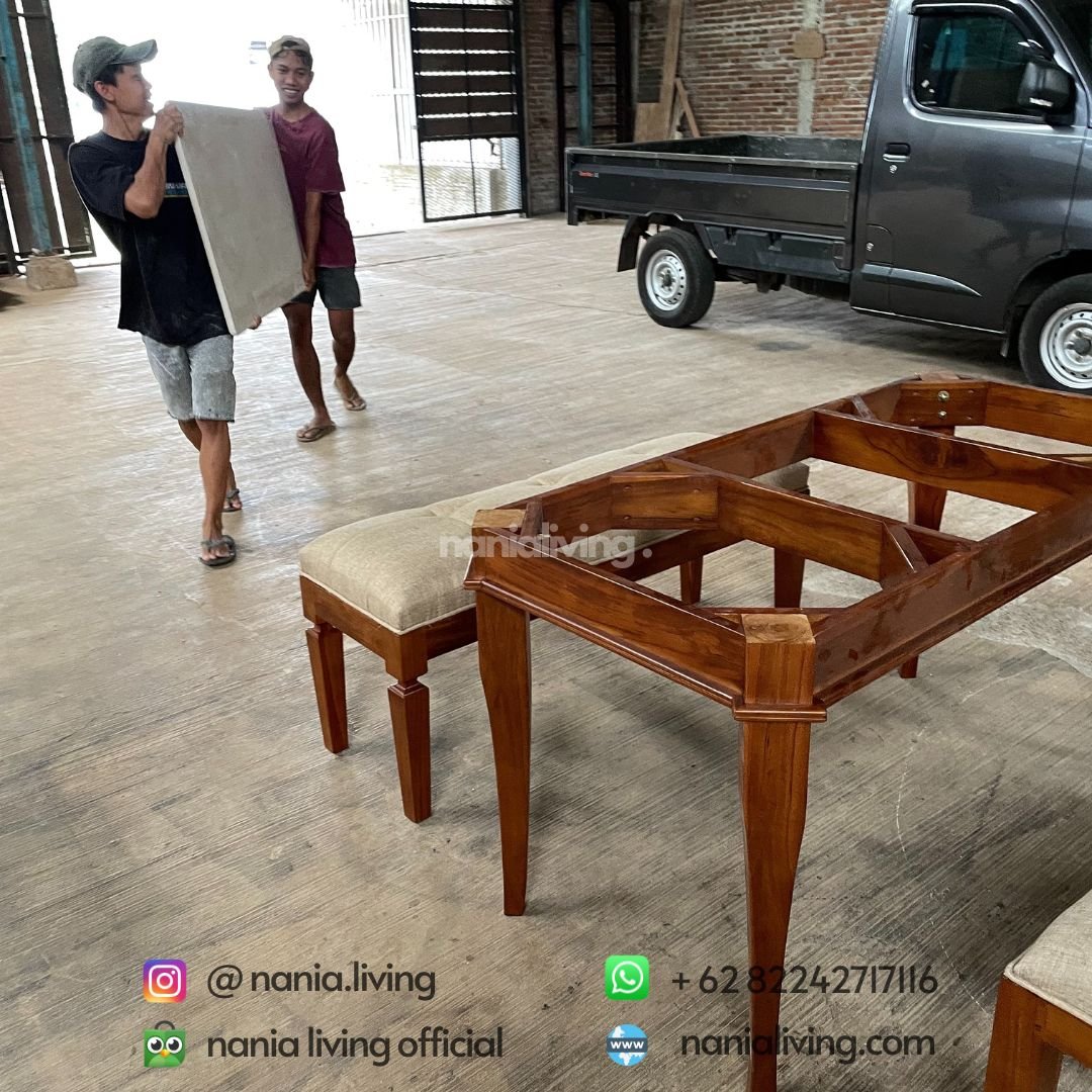 Mermer Dining Table With Chairs And Bench nania living