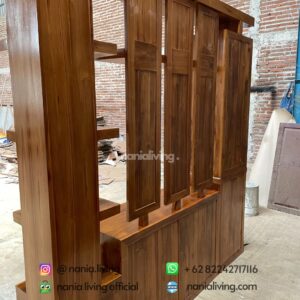 back Modern Minimalist Room Partition Teak Room Divider