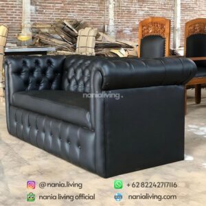 Sofa Chesterfield Black 3 Seater