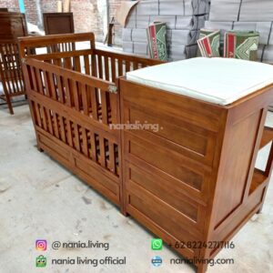 side Teak Baby Box Brown