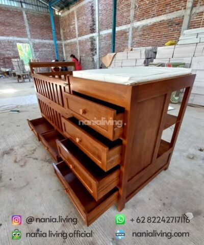 detail Teak Baby Box Brown