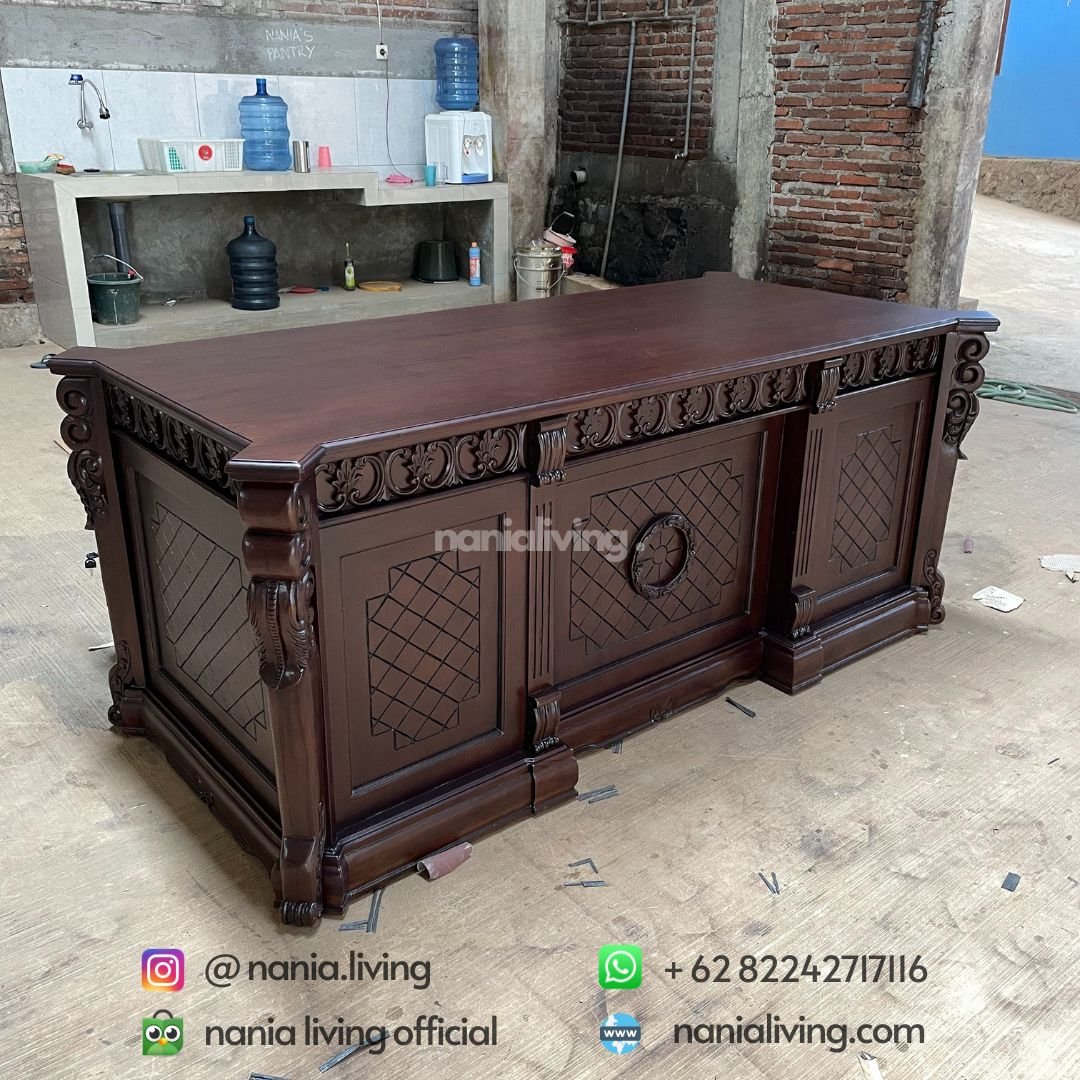 back Teak Director's Desk Doff Colour