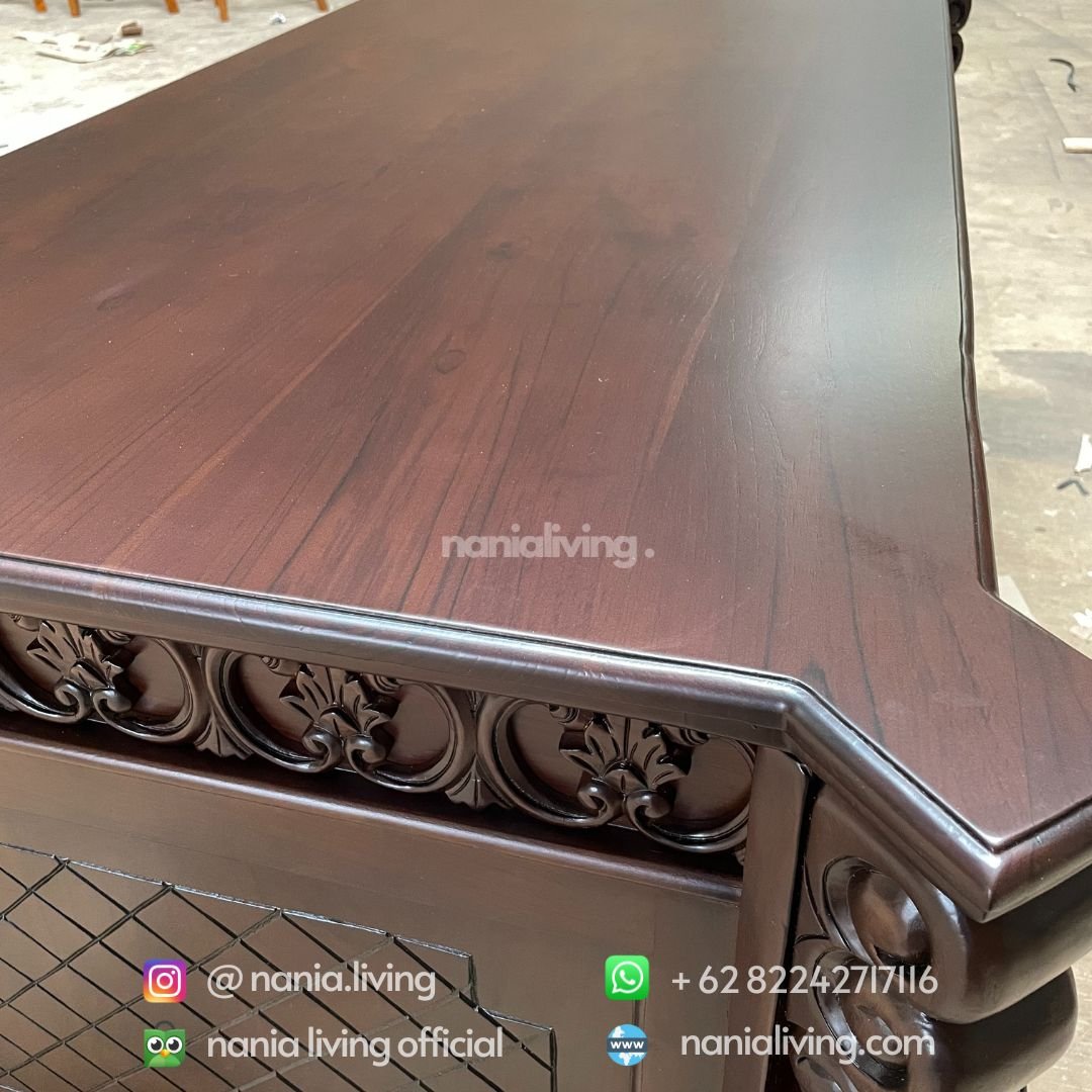 top Teak Director's Desk Doff Colour