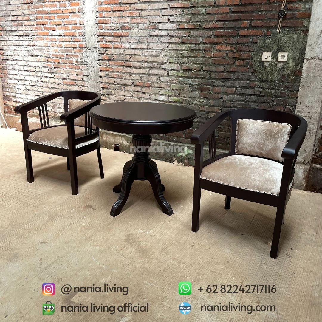 Teak Minimalist Coffee Table Patio Chairs