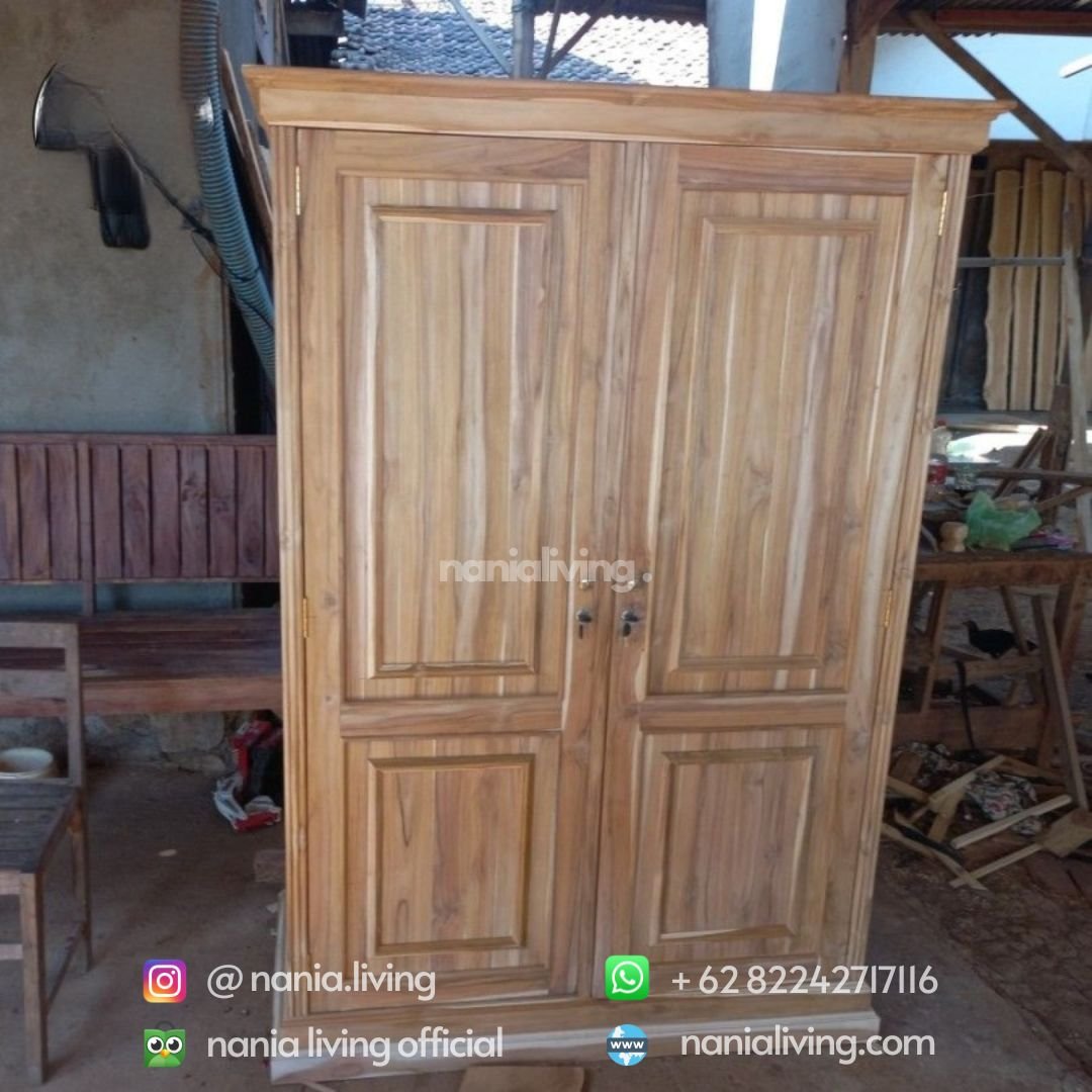 Teak Minimalist Wardrobe 2 Doors 4 Teak Minimalist Wardrobe 2 Doors