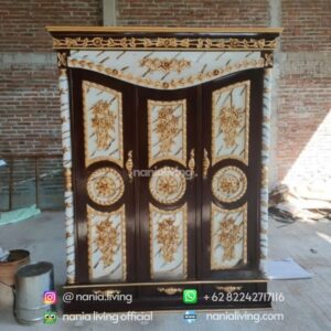 Three Door Carved Wardrobe