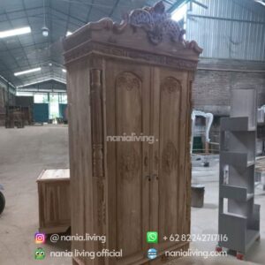 non finishing Carved Two Door Wardrobe