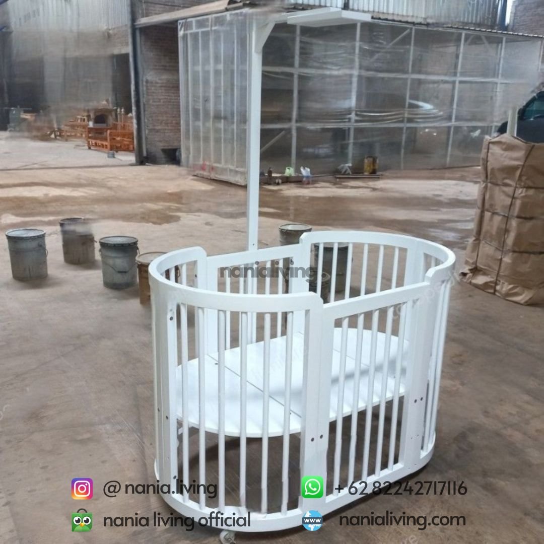 Convertible Baby Bed White 2 cv nania bintang utama