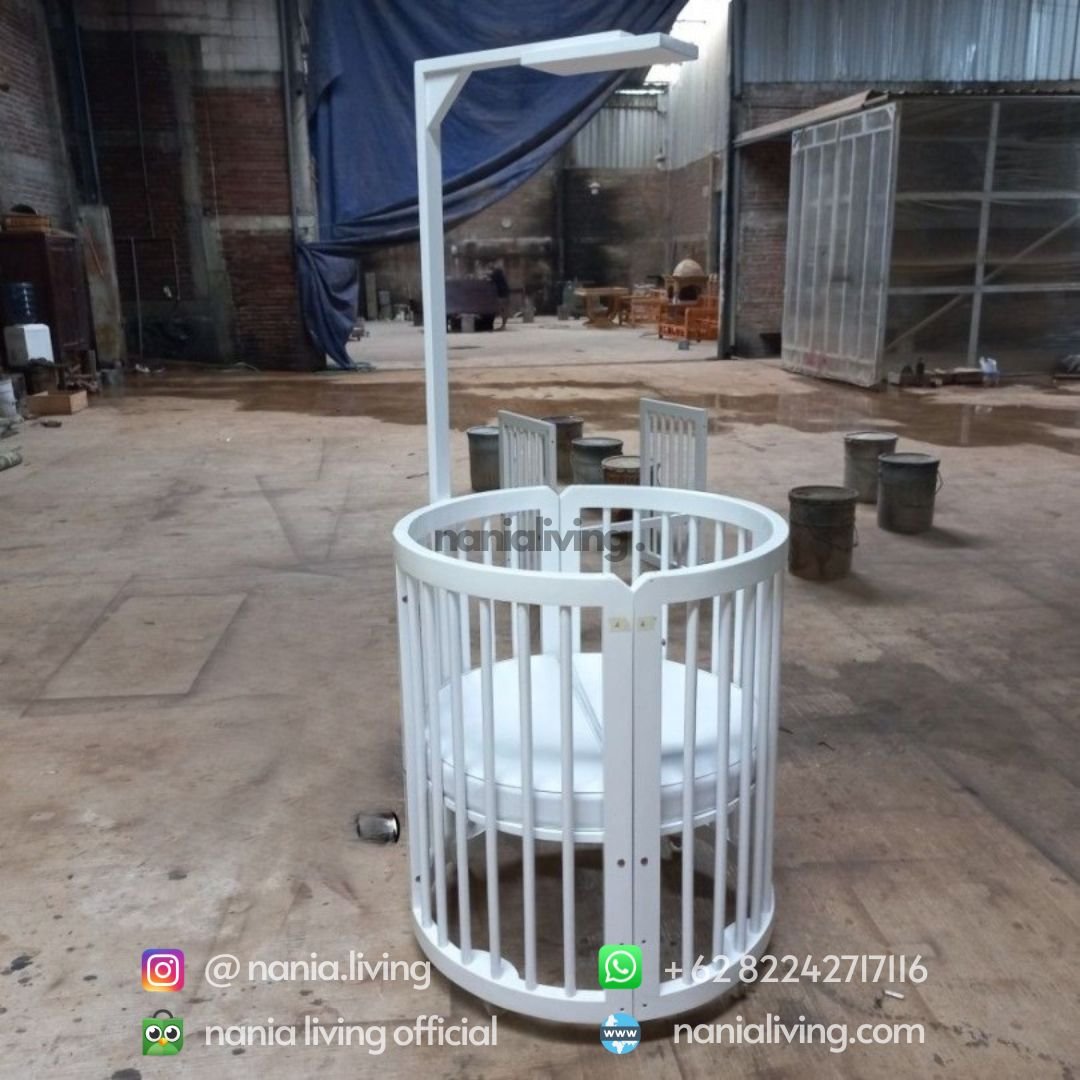 Convertible Baby Bed White 5 detail Convertible Baby Bed White