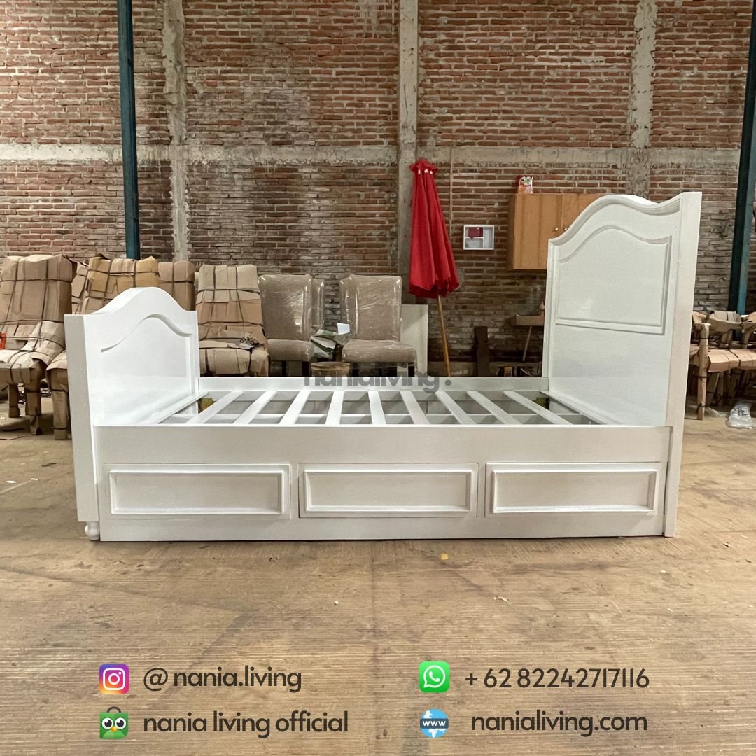 drawer Kids Bed Small White