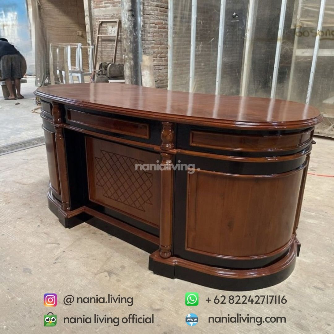 Latest Teak Director's Desk 3 side Latest Teak Director's Desk