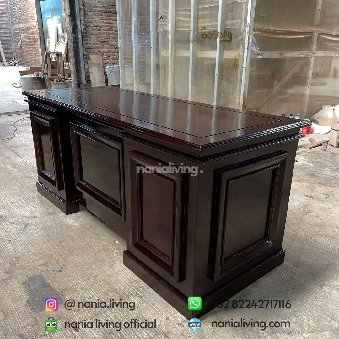 Medium Teak Leader Desk 7 Medium Teak Leader Desk nania living