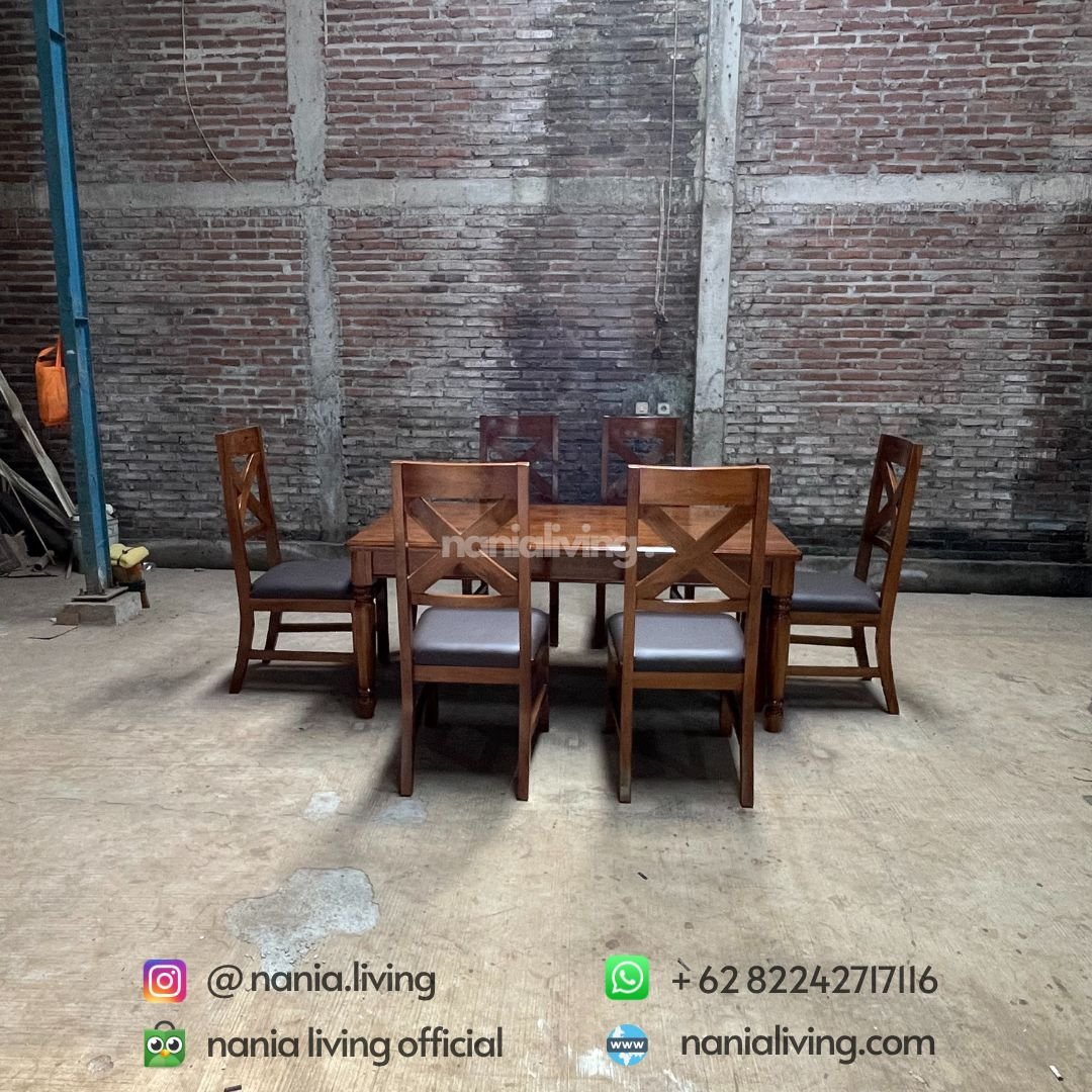 Rustic Teak Dining Table 3 cv nania bintang uama