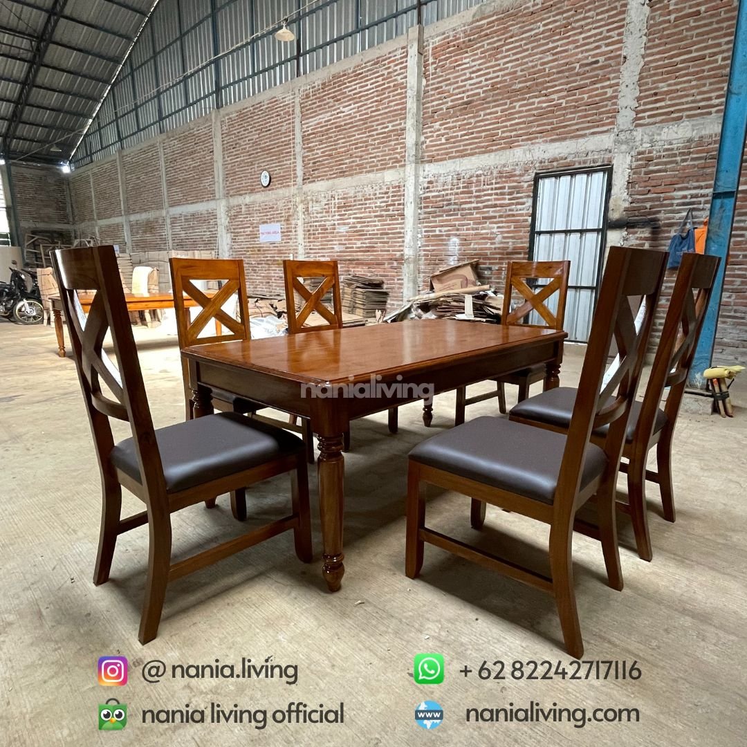 Rustic Teak Dining Table 4 side Rustic Teak Dining Table