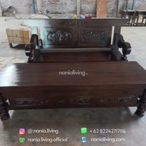 set Teak Chunky Living Table