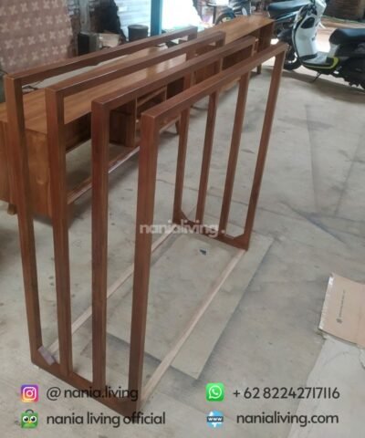 Teak Minimalist Towel Rack