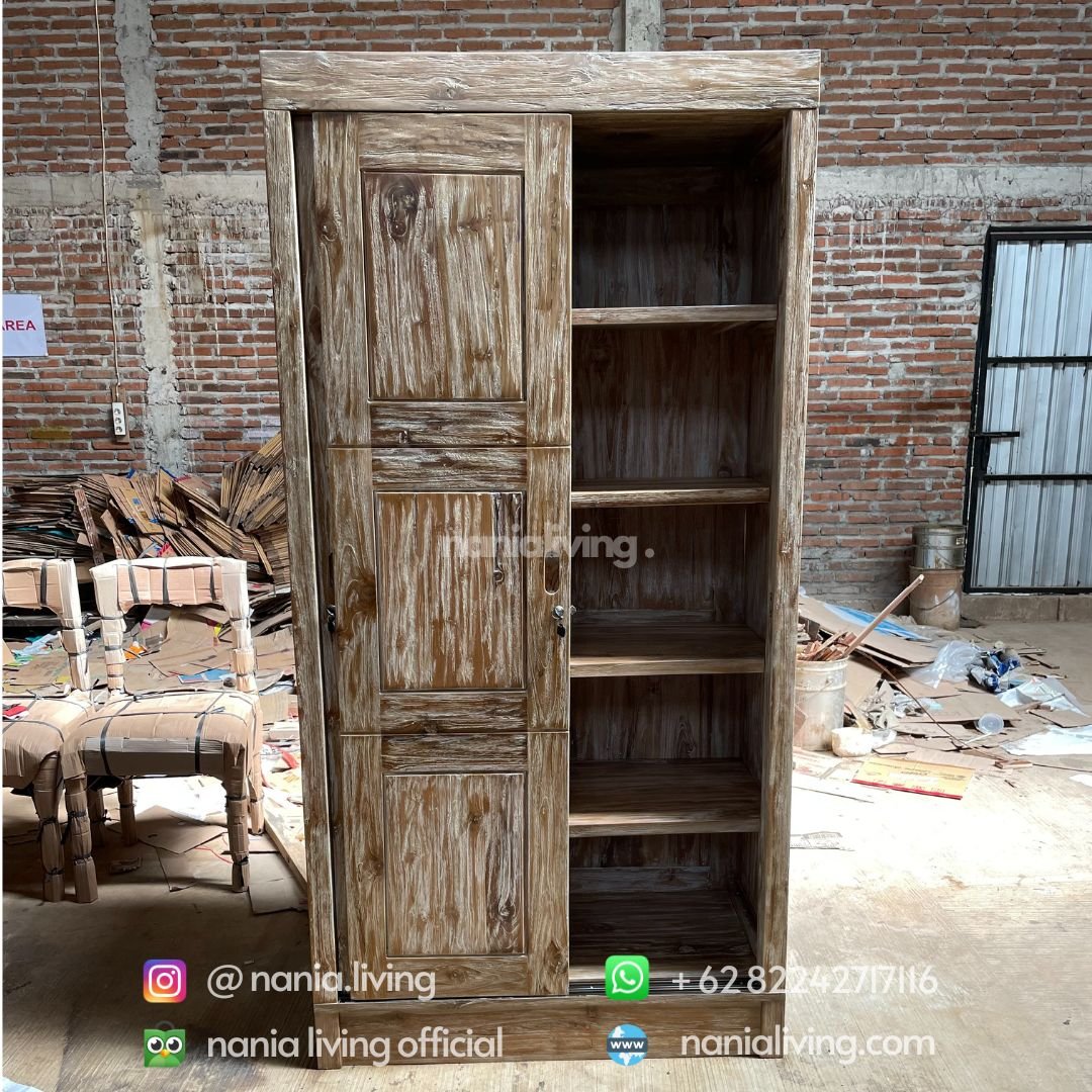 Teak Rustic Wardrobe Minimalist 2
