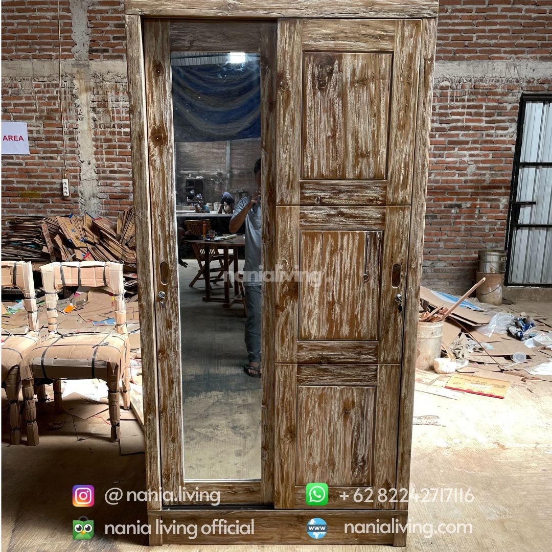 Teak Rustic Wardrobe Minimalist 3
