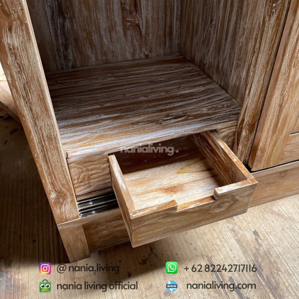 drawer Teak Rustic Wardrobe Minimalist