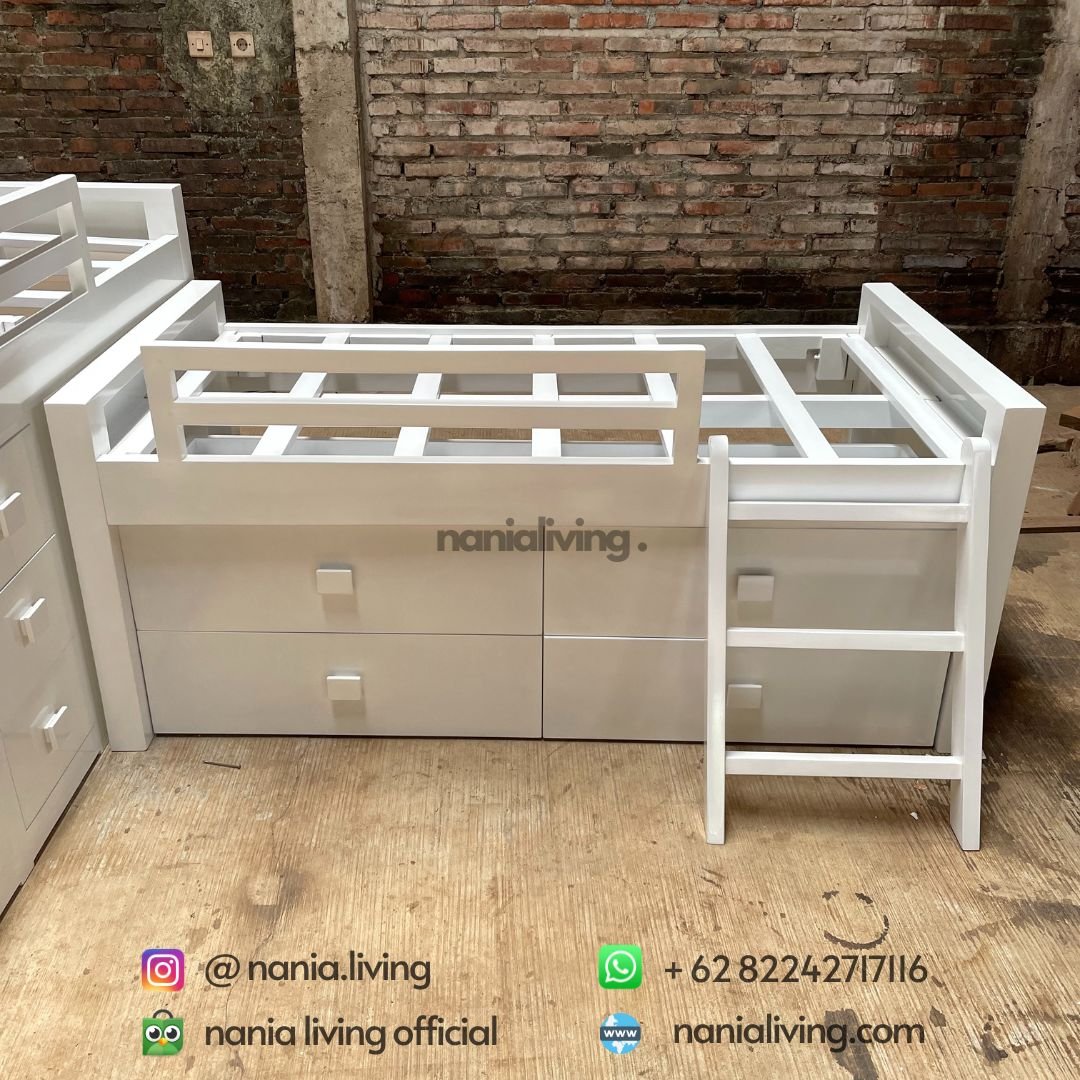 White Corner Kids Bed