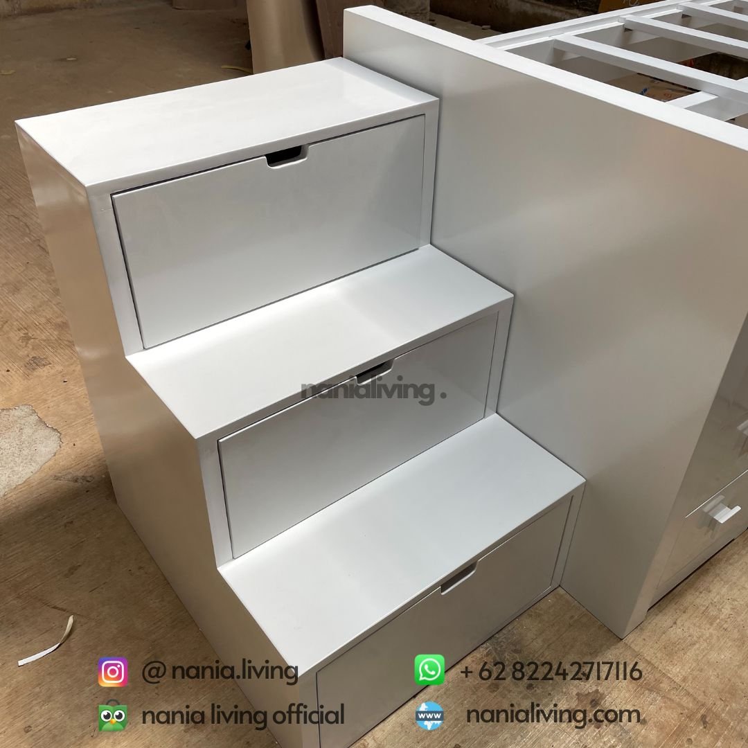 drawer White Corner Kids Bed