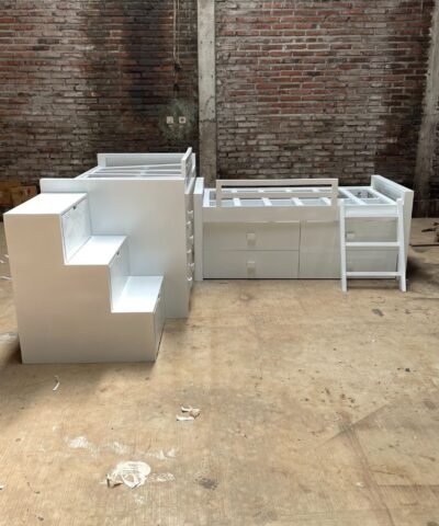 side White Corner Kids Bed