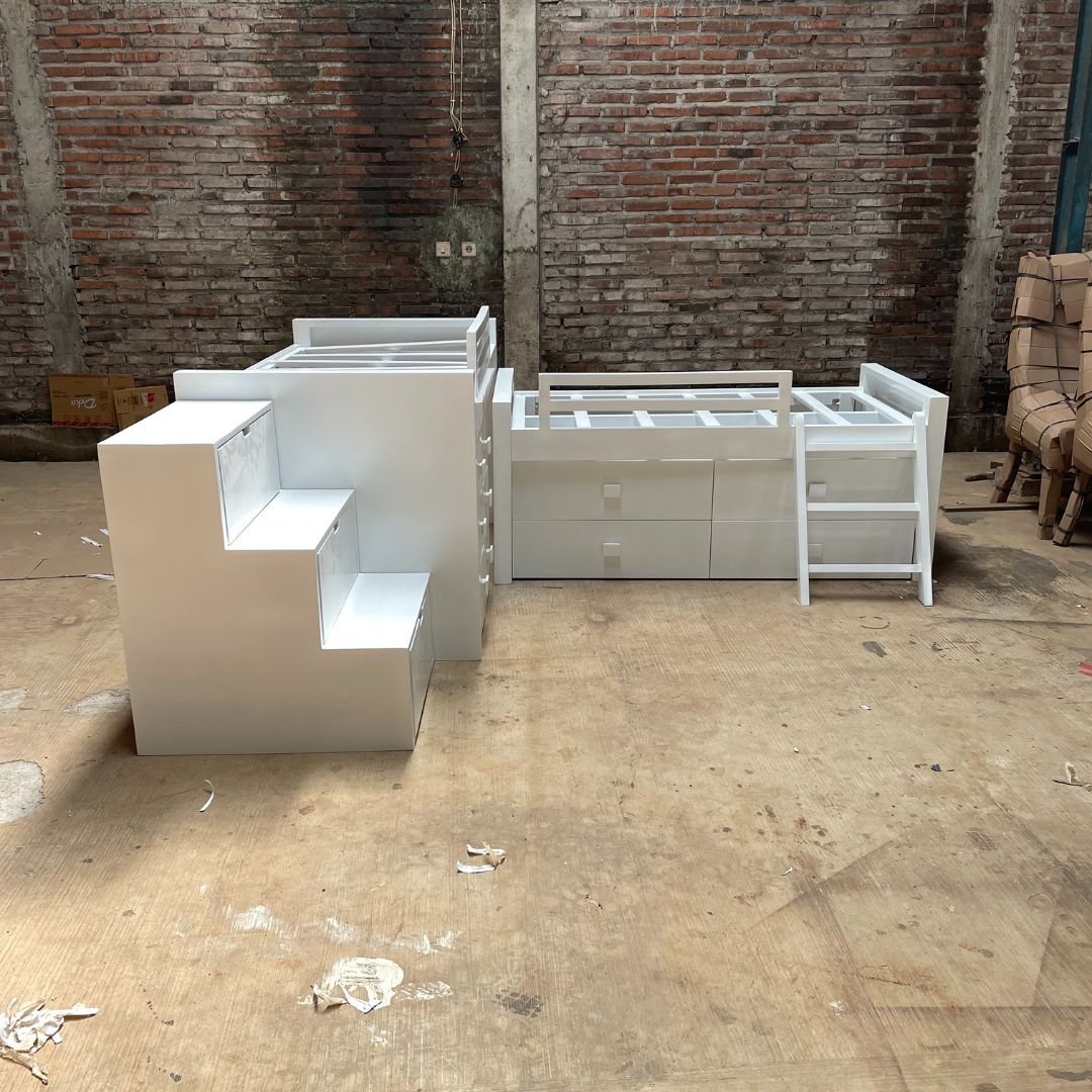 side White Corner Kids Bed