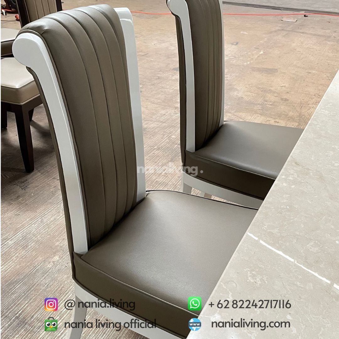 White Marble Dining Table 3 chair White Marble Dining Table