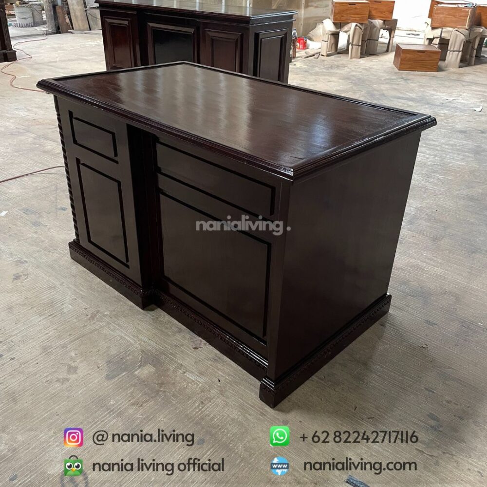 front Teak Employee Work Desk