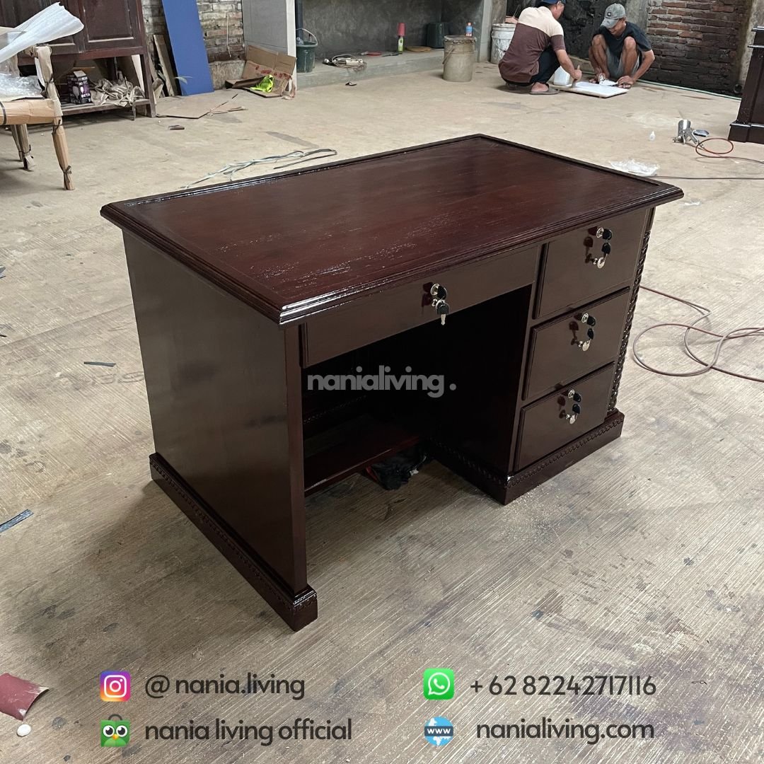 teak employee work desk 6 detail Teak Employee Work Desk