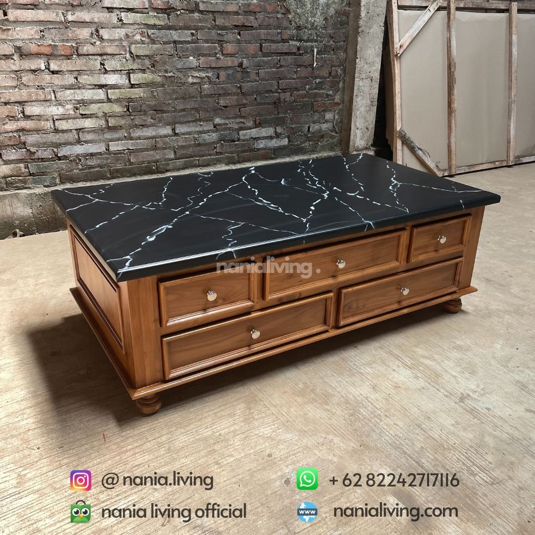 side Marble Pattern Living Table