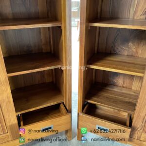 detail Minimalist Sliding Wardrobe Teak