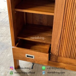 drawer Minimalist Sliding Wardrobe Teak